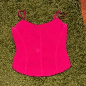 ARITZIA BABATON cropped pink bustier cami